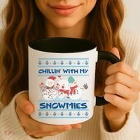 Chillin' With My Snowmies Ugly Christmas Coffee Mug thumb 3