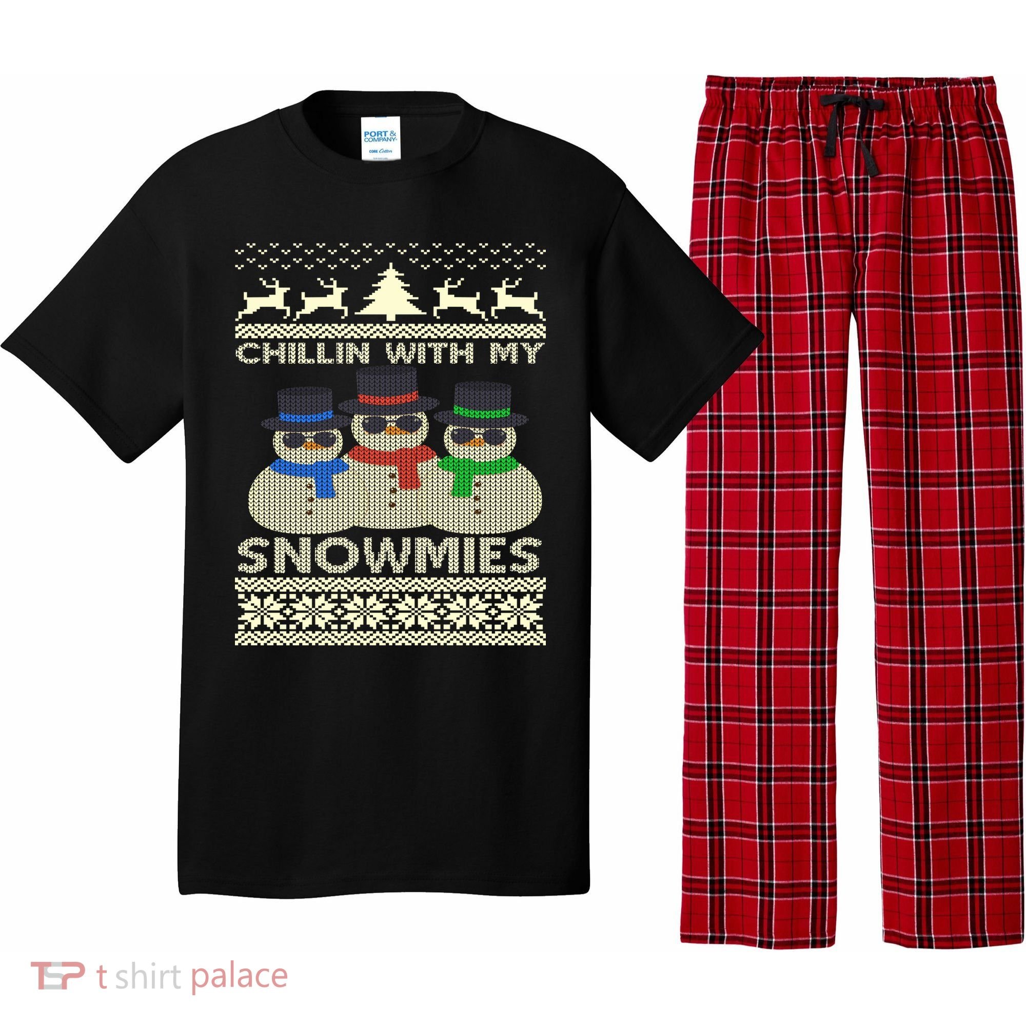 Chillin With My Snowmies Ugly Christmas Pajama Set
