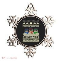 Chillin With My Snowmies Ugly Christmas Ornament thumb 0