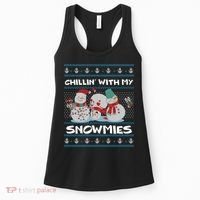 Chillin' With My Snowmies Ugly Christmas Women's Tank Top thumb 0