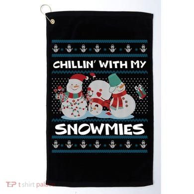 Chillin With My Snowmies Ugly Christmas Golf Towel