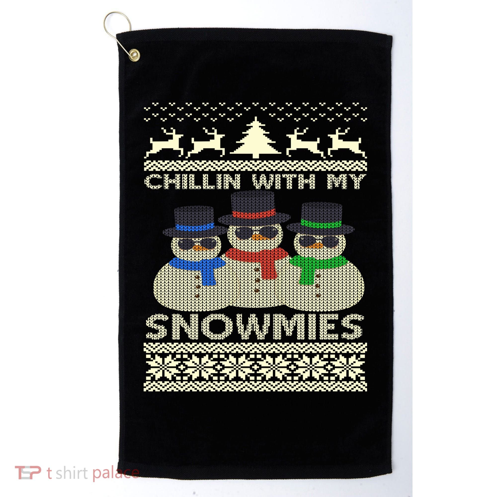 Chillin With My Snowmies Ugly Christmas Golf Towel
