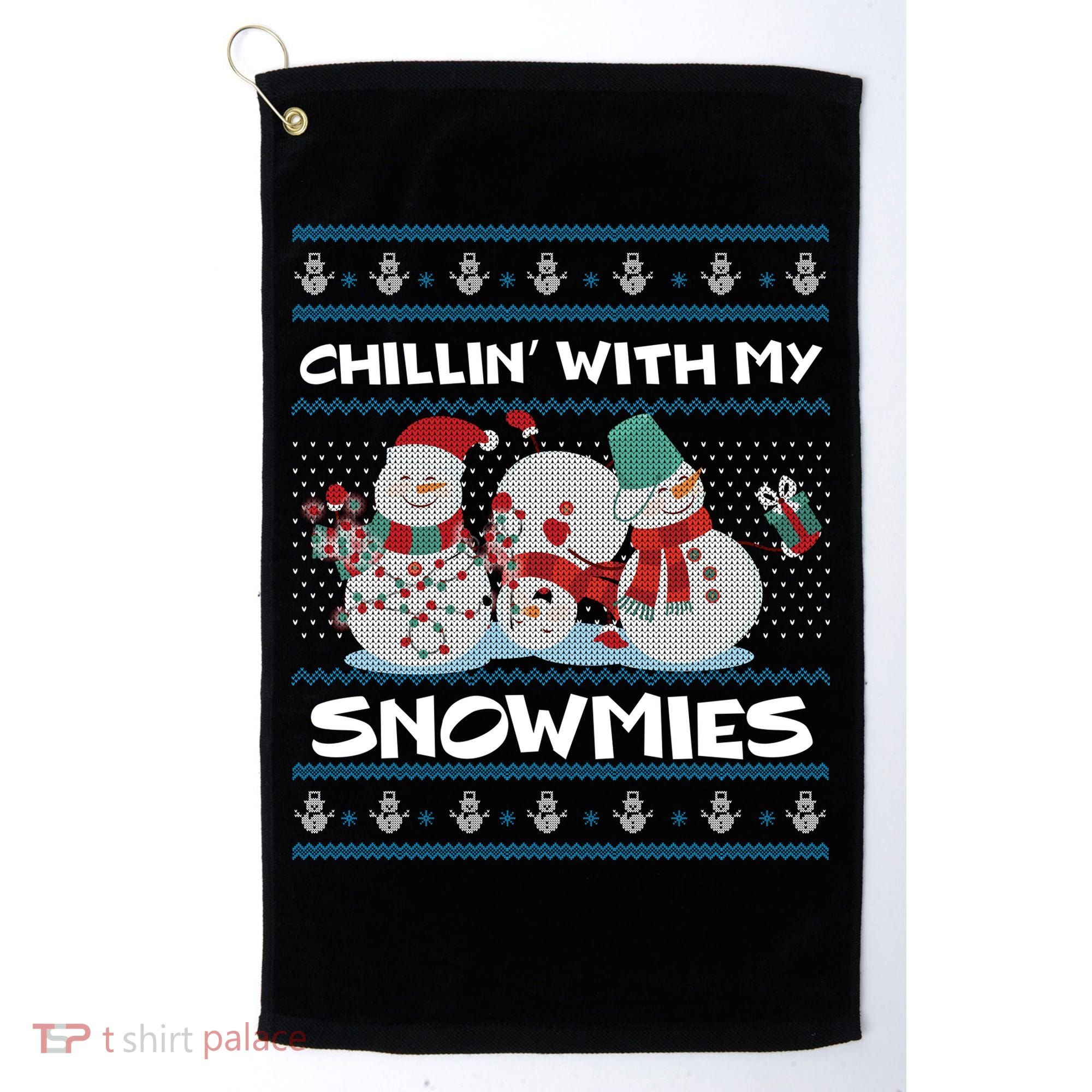 Chillin' With My Snowmies Ugly Christmas Golf Towel