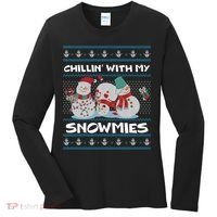 Chillin' With My Snowmies Ugly Christmas Women's Long Sleeve Shirt thumb 0