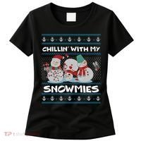 Chillin' With My Snowmies Ugly Christmas Women's T-Shirt thumb 0