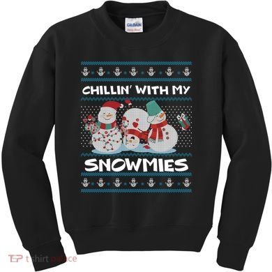 Chillin' With My Snowmies Ugly Christmas Kids Sweatshirt