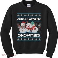 Chillin' With My Snowmies Ugly Christmas Kids Sweatshirt thumb 0