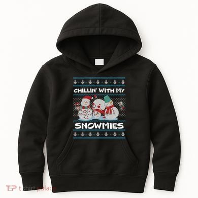 Chillin' With My Snowmies Ugly Christmas Kids Hoodie