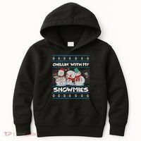 Chillin' With My Snowmies Ugly Christmas Kids Hoodie thumb 0