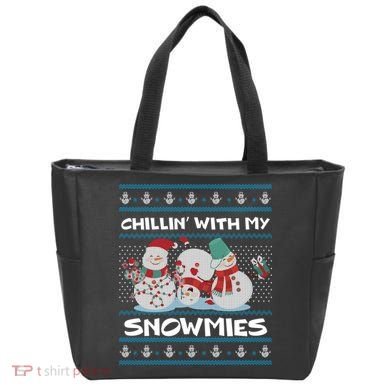 Chillin' With My Snowmies Ugly Christmas Tote Bag