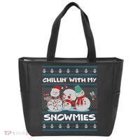 Chillin' With My Snowmies Ugly Christmas Tote Bag thumb 0