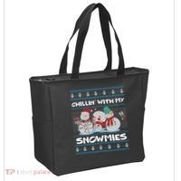 Chillin' With My Snowmies Ugly Christmas Tote Bag thumb 2