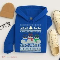 Chillin With My Snowmies Ugly Christmas Hoodie thumb 4