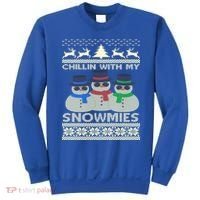 Chillin With My Snowmies Ugly Christmas Sweatshirt thumb 0