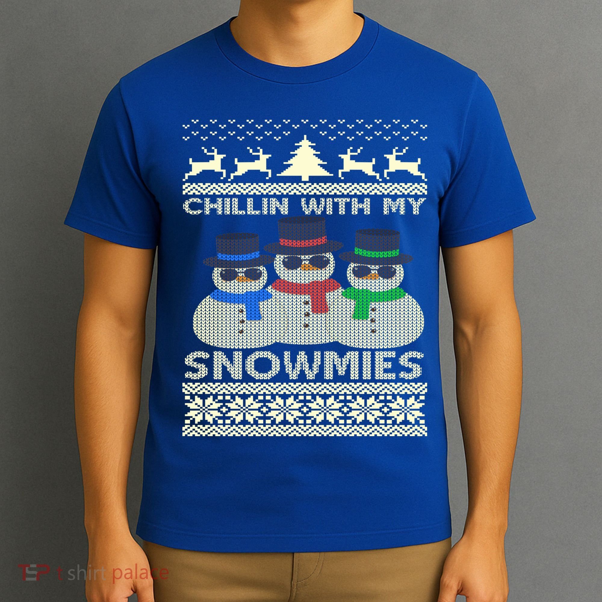 Chillin With My Snowmies Ugly Christmas T-Shirt