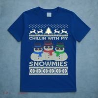 Chillin With My Snowmies Ugly Christmas T-Shirt thumb 5