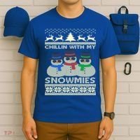 Chillin With My Snowmies Ugly Christmas T-Shirt thumb 6