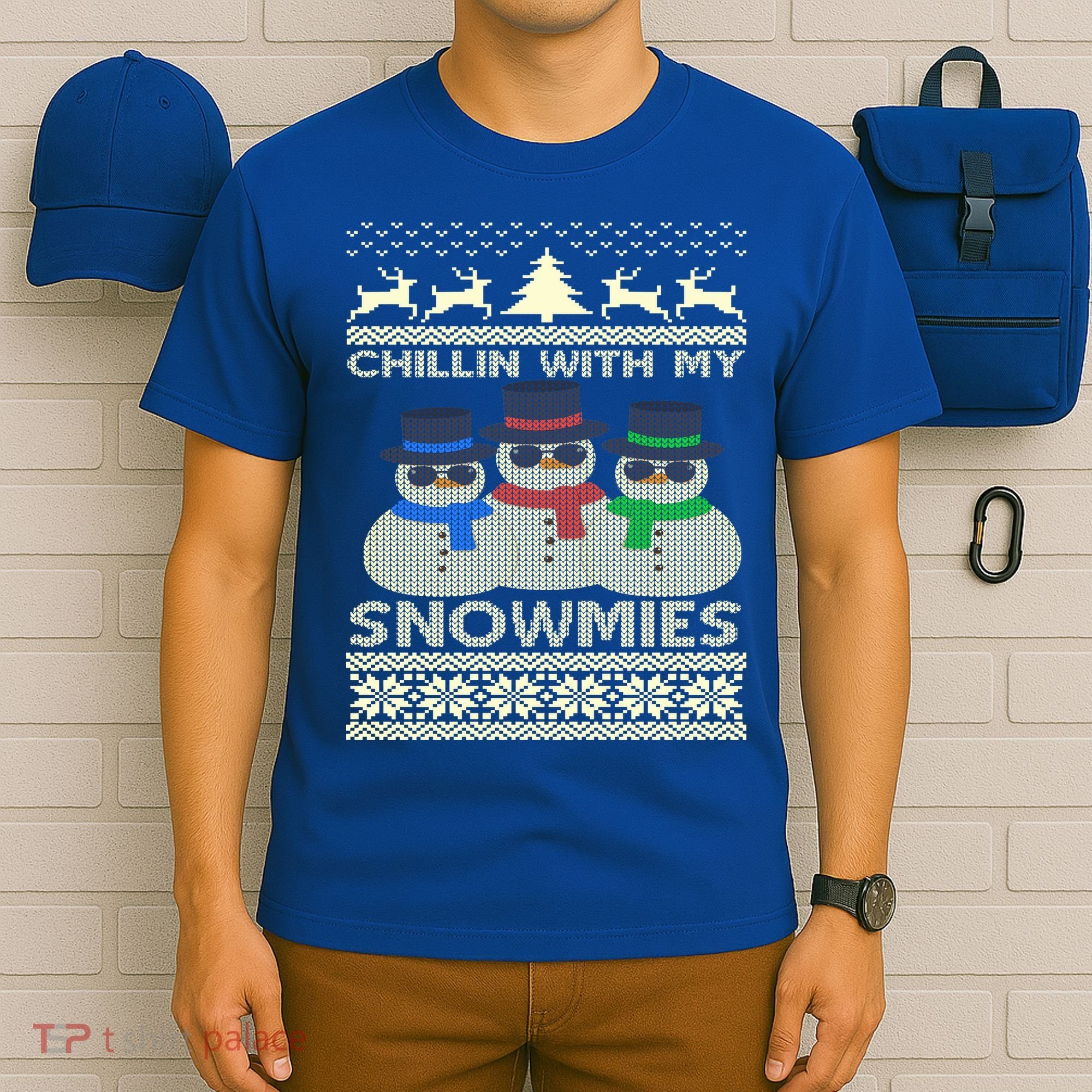 Chillin With My Snowmies Ugly Christmas T-Shirt