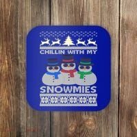 Chillin With My Snowmies Ugly Christmas Coaster thumb 0