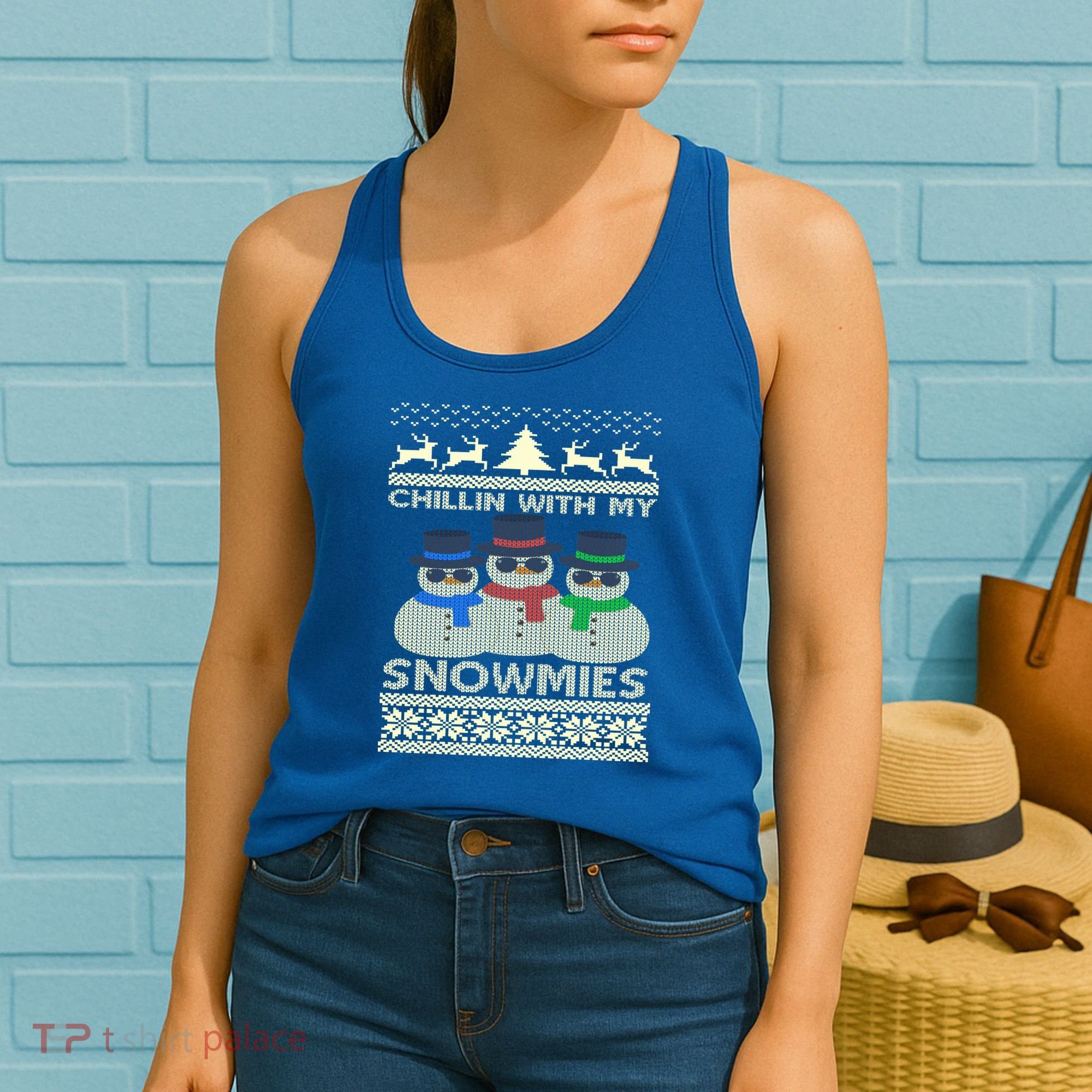 Chillin With My Snowmies Ugly Christmas Women's Tank Top