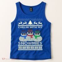 Chillin With My Snowmies Ugly Christmas Tank Top thumb 2
