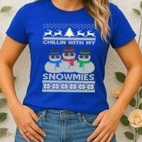 Chillin With My Snowmies Ugly Christmas Women's T-Shirt thumb 2