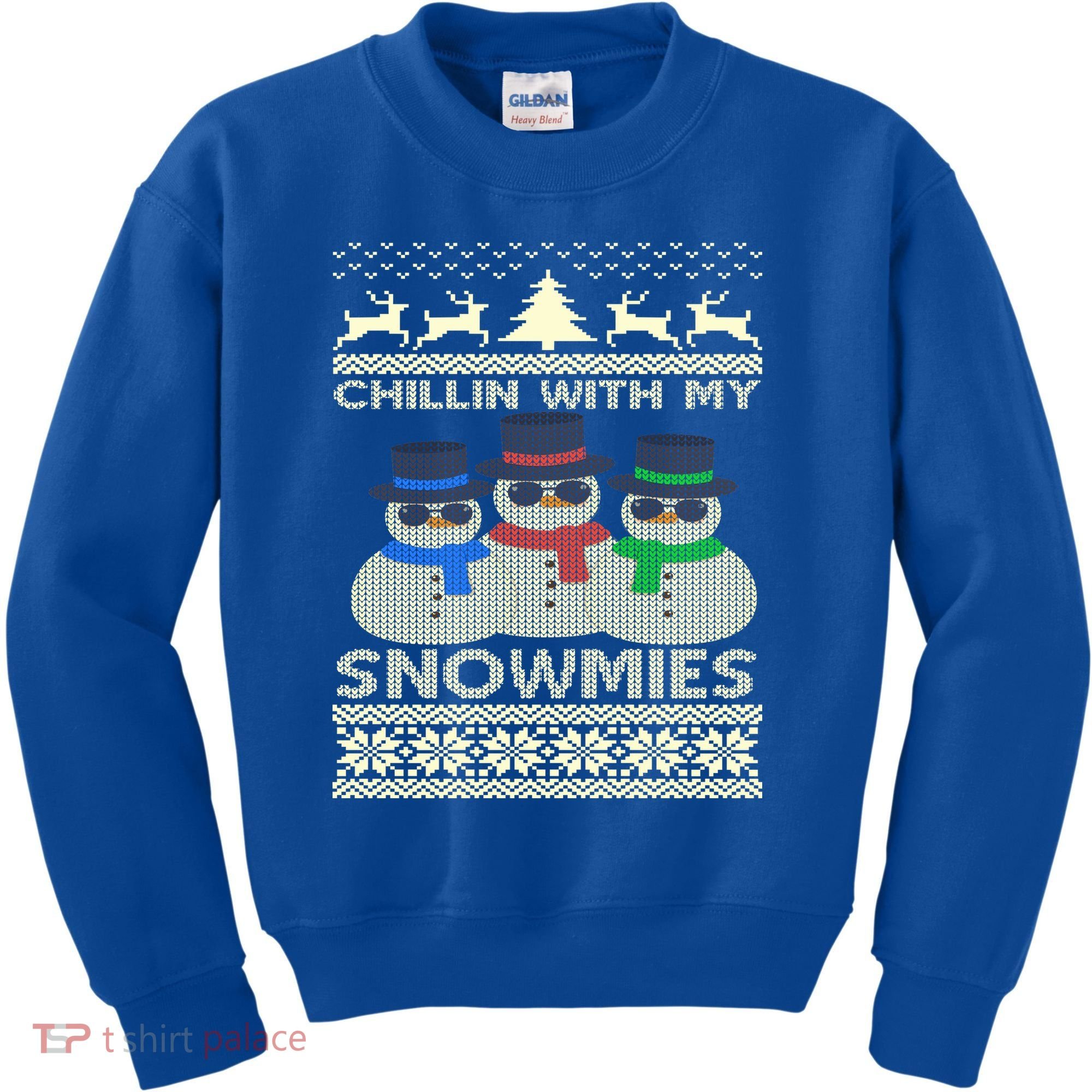 Chillin With My Snowmies Ugly Christmas Kids Sweatshirt
