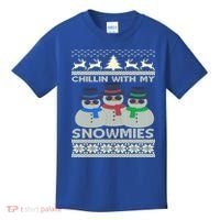 Chillin With My Snowmies Ugly Christmas Kids T-Shirt thumb 0