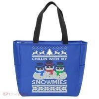 Chillin With My Snowmies Ugly Christmas Tote Bag thumb 0