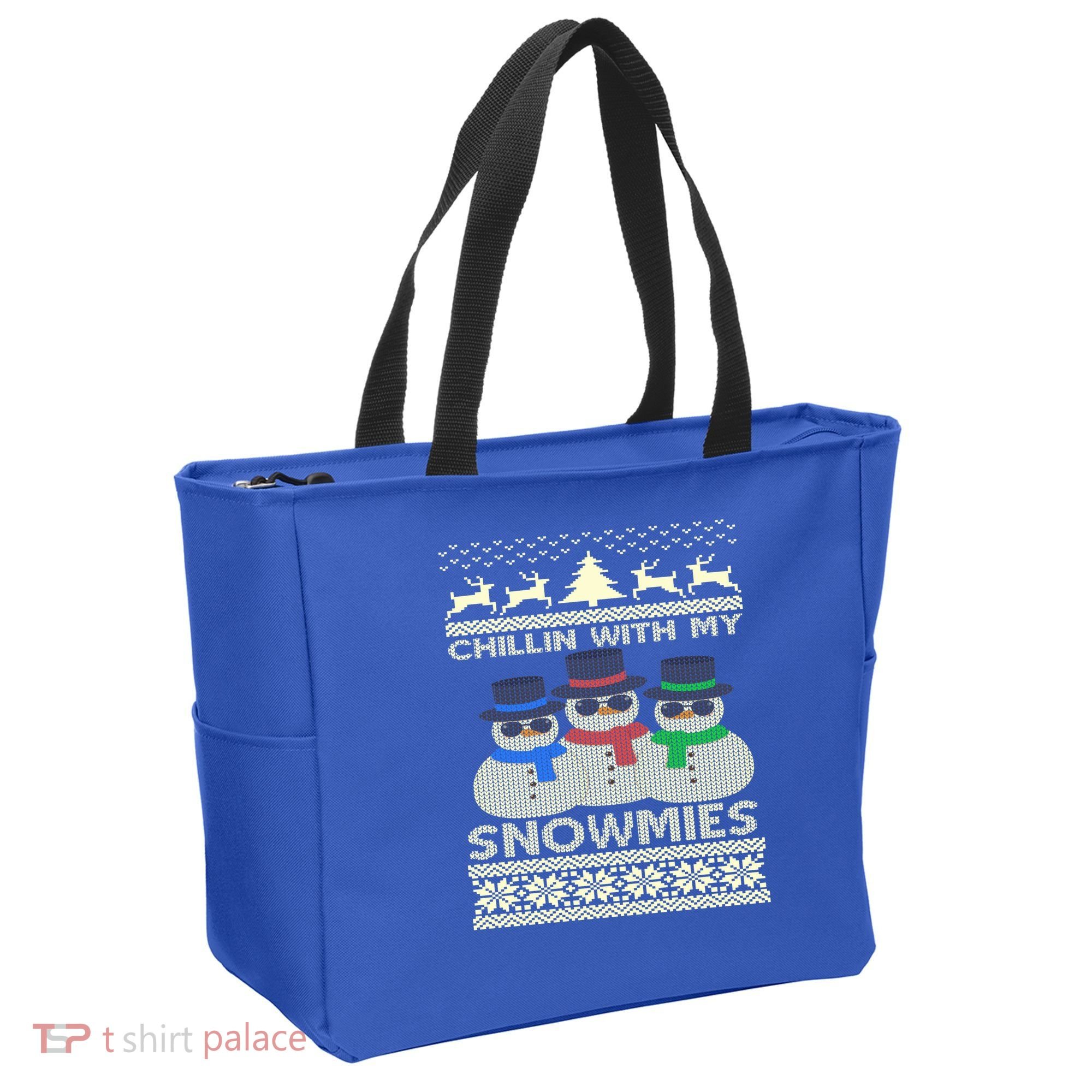 Chillin With My Snowmies Ugly Christmas Tote Bag