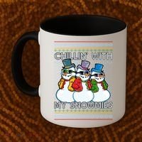 Chillin' With My Snowmies Ugly Christmas Sweater Coffee Mug thumb 2
