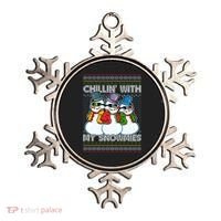 Chillin' With My Snowmies Ugly Christmas Sweater Ornament thumb 0