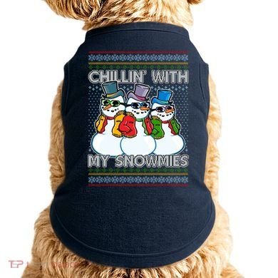 Chillin' With My Snowmies Ugly Christmas Sweater Doggie Tank