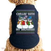 Chillin' With My Snowmies Ugly Christmas Sweater Doggie Tank thumb 0