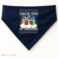 Chillin' With My Snowmies Ugly Christmas Sweater USA-Made Doggie Bandana thumb 0