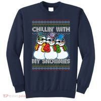 Chillin' With My Snowmies Ugly Christmas Sweater Sweatshirt thumb 0