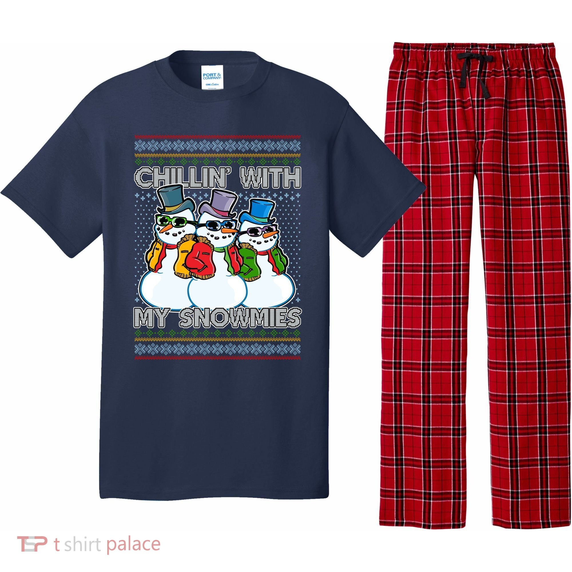 Chillin' With My Snowmies Ugly Christmas Sweater Pajama Set