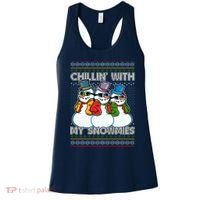 Chillin' With My Snowmies Ugly Christmas Sweater Women's Tank Top thumb 0