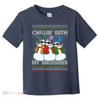 Chillin' With My Snowmies Ugly Christmas Sweater Toddler T-Shirt thumb 0