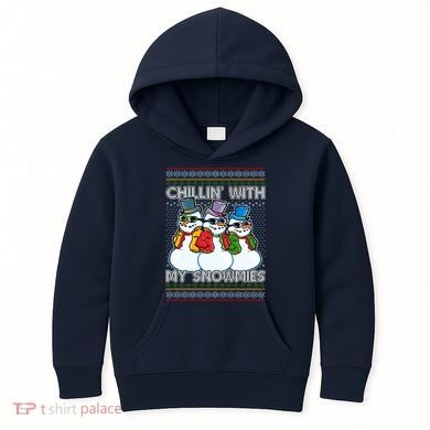 Chillin' With My Snowmies Ugly Christmas Sweater Kids Hoodie