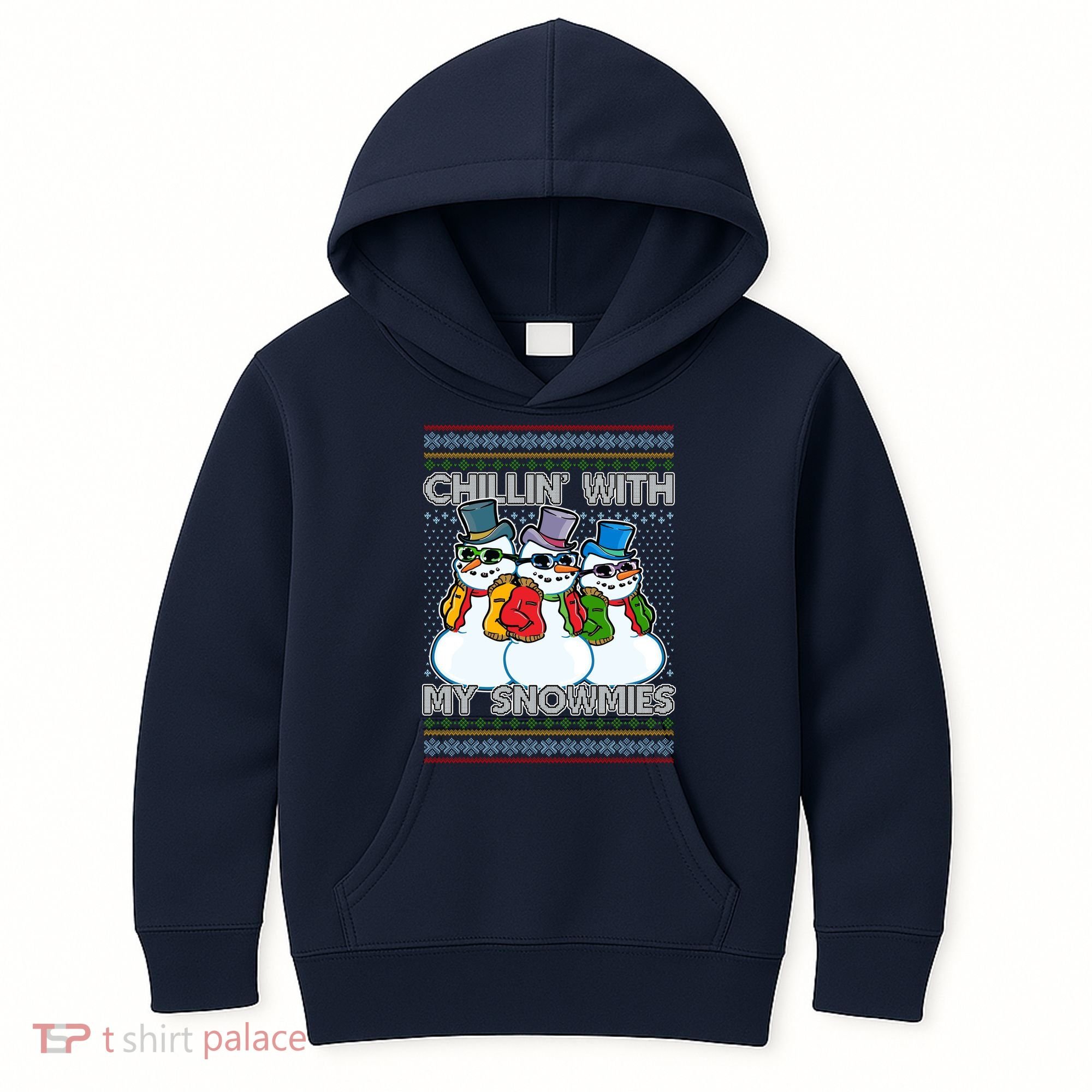 Chillin' With My Snowmies Ugly Christmas Sweater Kids Hoodie