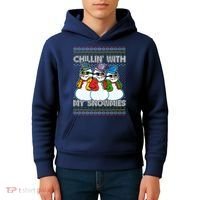 Chillin' With My Snowmies Ugly Christmas Sweater Kids Hoodie thumb 4