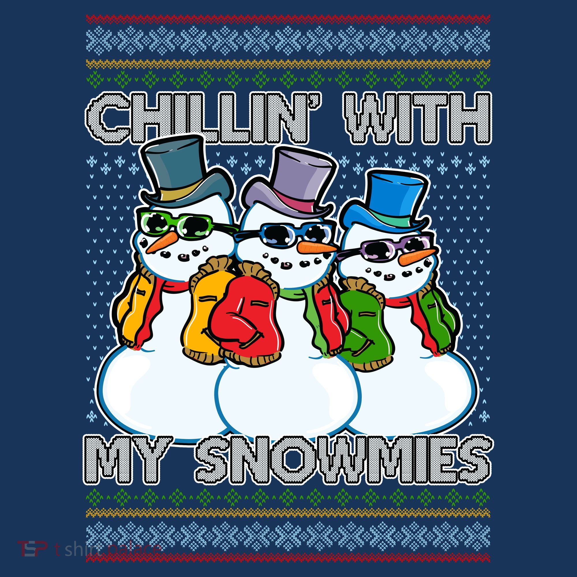Chillin' With My Snowmies Ugly Christmas Sweater Kids Hoodie