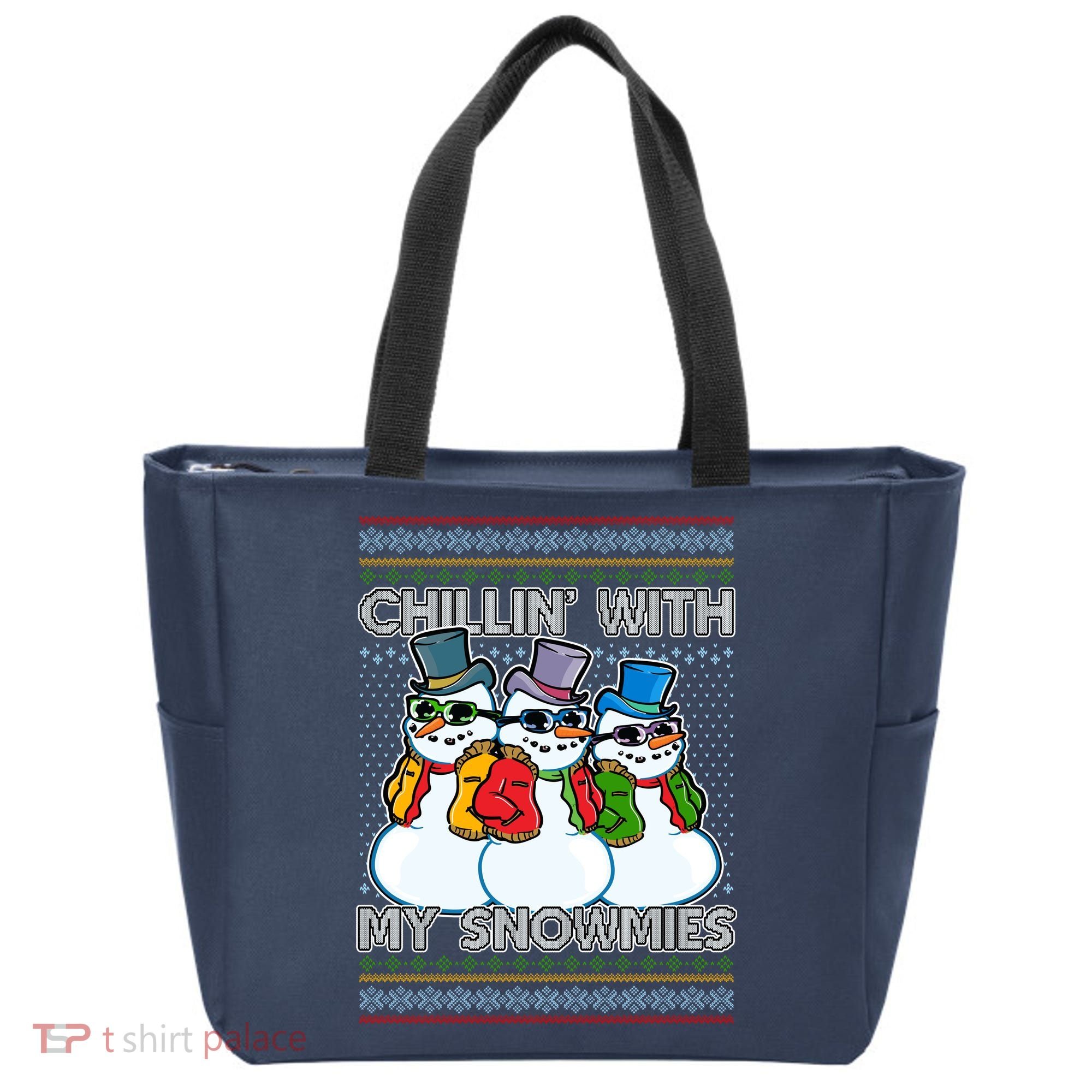 Chillin' With My Snowmies Ugly Christmas Sweater Tote Bag
