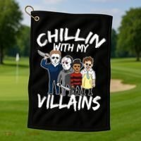 Chillin With My Villains Golf Towel thumb 1