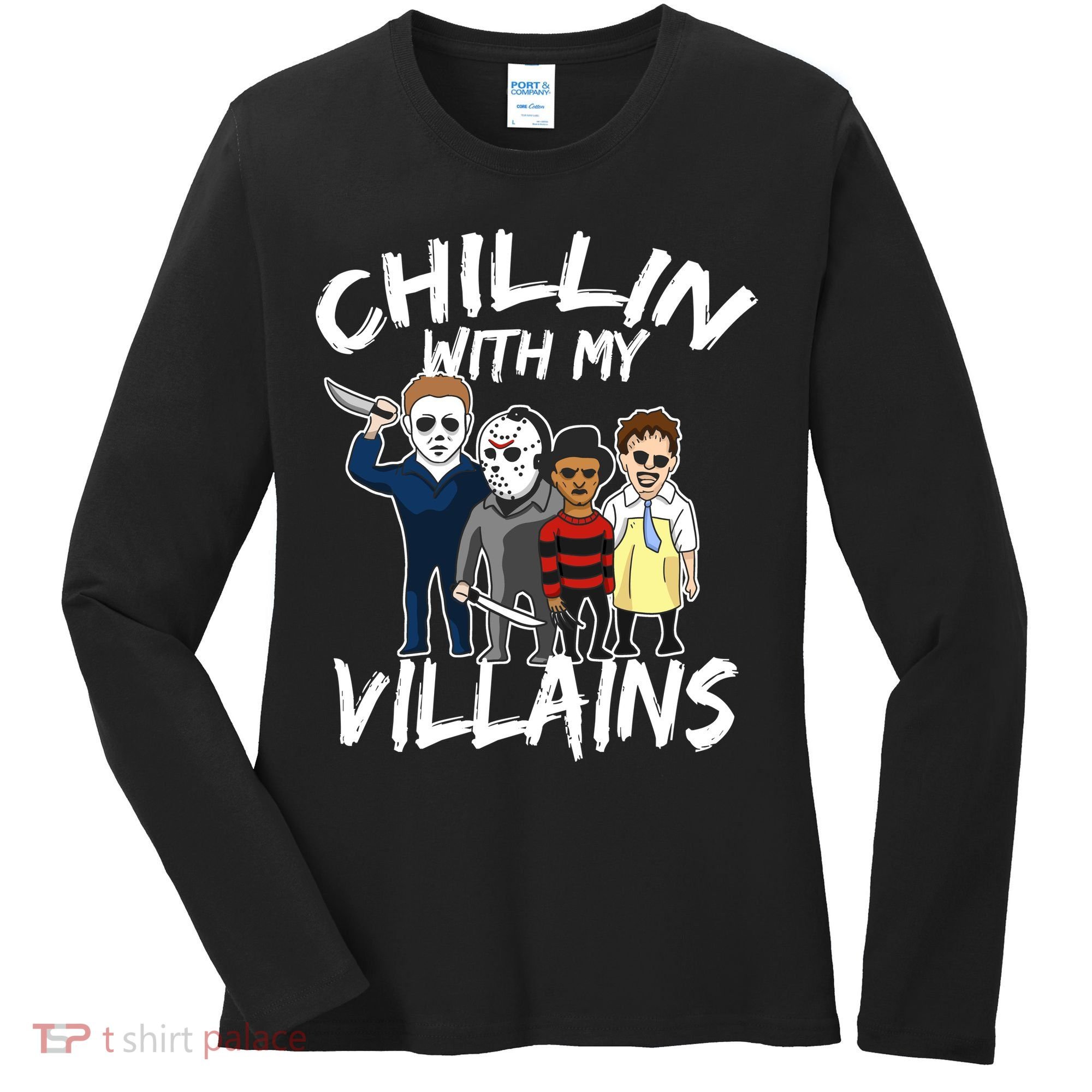 Chillin With My Villains Women's Long Sleeve Shirt