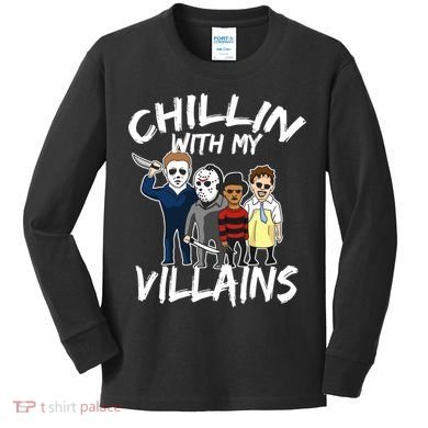 Chillin With My Villains Kids Long Sleeve Shirt