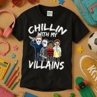 Chillin With My Villains Kids T-Shirt thumb 3
