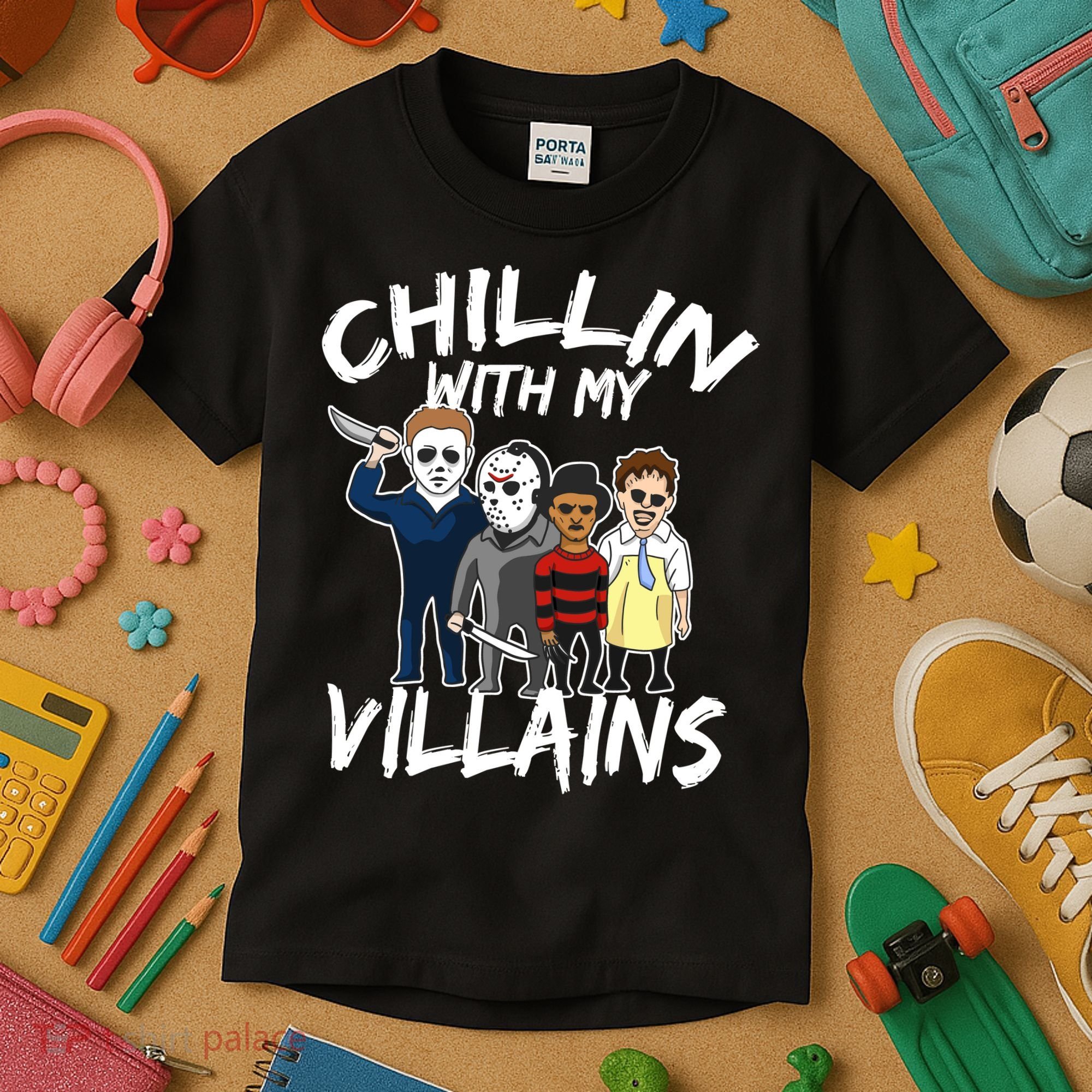 Chillin With My Villains Kids T-Shirt