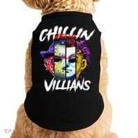 Chillin With My Villains Horror Movie Funny Doggie Tank thumb 0